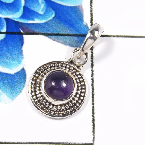 Amethyst Cab C - SD656-Lovely Company Wholesale Designer Pendants 925 Sterling Si