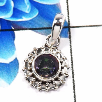 Mystic Quartz F - SD655-925 Sterling Silver Dazzling Handmade Designer Pendants Co Mystic Quartz F - SD655-925 Sterling Silver Dazzling Handmade Designer Pendants Co