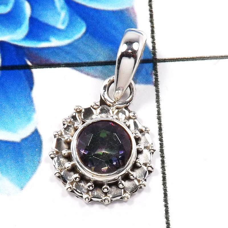 Mystic Quartz F - SD655-925 Sterling Silver Dazzling Handmade Designer Pendants Co Mystic Quartz F - SD655-925 Sterling Silver Dazzling Handmade Designer Pendants Co
