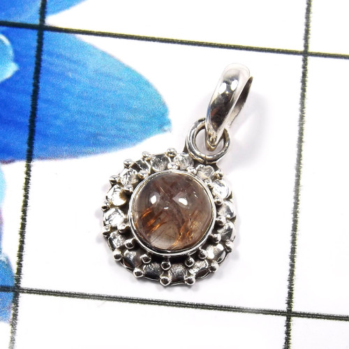 Golden Rutile A - SD654-Fabulous 925 Sterling Silver Designer Pendants Factory Man Golden Rutile A - SD654-Fabulous 925 Sterling Silver Designer Pendants Factory Man