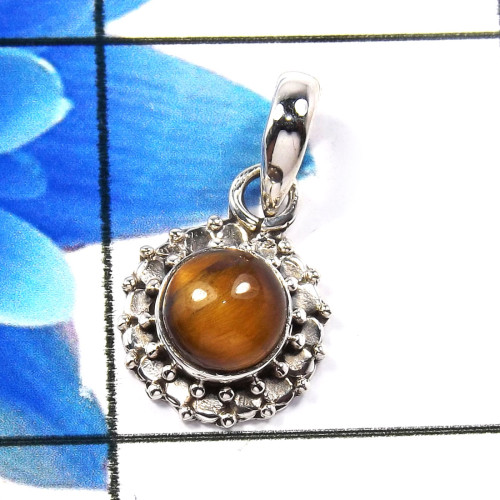 Tiger Eye O - SD654-Fabulous 925 Sterling Silver Designer Pendants Factory Man Tiger Eye O - SD654-Fabulous 925 Sterling Silver Designer Pendants Factory Man