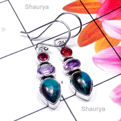 Crysocola B - SDE978-Natural Gemstone Elegant Earring