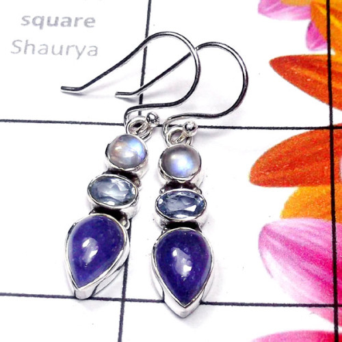 Tanzanite E - SDE978-Natural Gemstone Elegant Earring