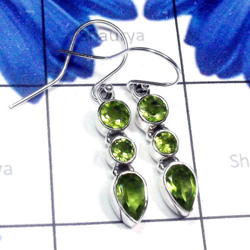 Peridot L - SDE978-Natural Gemstone Elegant Earring Peridot L - SDE978-Natural Gemstone Elegant Earring