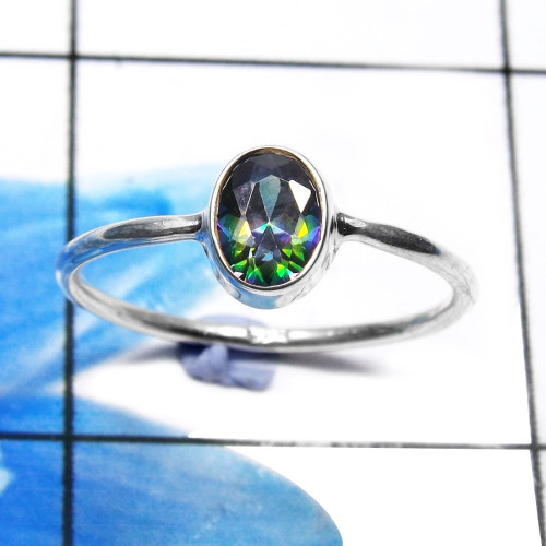 Mystic Quartz G - RBS935-Beautiful 925 Sterling Silver Baby Rings Company Wholesal