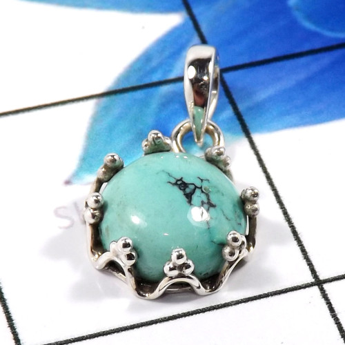 Tibet Turquoise E - SSP881-925 Sterling Silver New Look Style Handmade Designer Earr Tibet Turquoise E - SSP881-925 Sterling Silver New Look Style Handmade Designer Earr