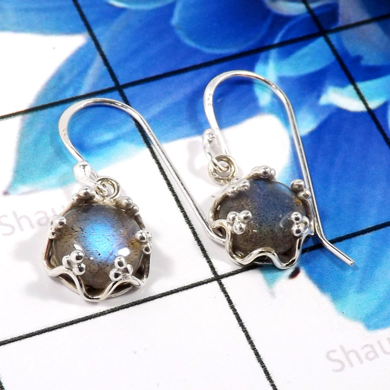 Labradorite Cab F - SDE774-Amazing 925 Sterling Silver Wholesale Designer Earrings F Labradorite Cab F - SDE774-Amazing 925 Sterling Silver Wholesale Designer Earrings F