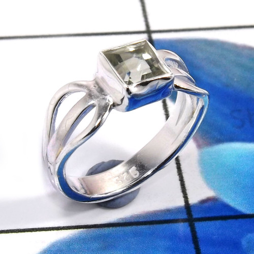 Green Amethyst Cut B - RBS933-Charming Factory Handmade 925 Sterling Silver Baby Rings Green Amethyst Cut B - RBS933-Charming Factory Handmade 925 Sterling Silver Baby Rings