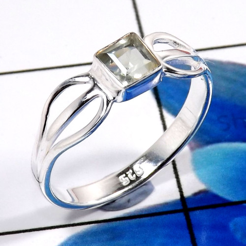 Green Amethyst D - RBS933-Charming Factory Handmade 925 Sterling Silver Baby Rings Green Amethyst D - RBS933-Charming Factory Handmade 925 Sterling Silver Baby Rings