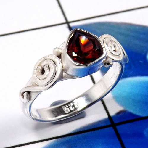 Garnet Cut E - RBS933-Charming Factory Handmade 925 Sterling Silver Baby Rings Garnet Cut E - RBS933-Charming Factory Handmade 925 Sterling Silver Baby Rings