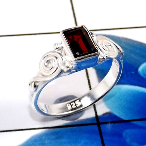 Garnet Cut F - RBS933-Charming Factory Handmade 925 Sterling Silver Baby Rings Garnet Cut F - RBS933-Charming Factory Handmade 925 Sterling Silver Baby Rings