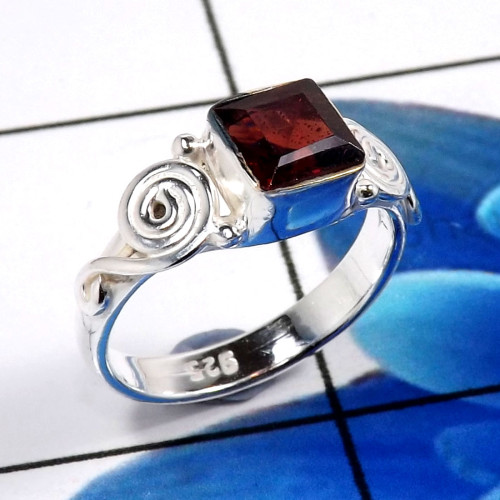 Garnet G - RBS933-Charming Factory Handmade 925 Sterling Silver Baby Rings Garnet G - RBS933-Charming Factory Handmade 925 Sterling Silver Baby Rings