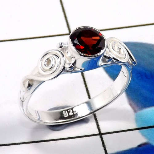 Garnet Cut H - RBS933-Charming Factory Handmade 925 Sterling Silver Baby Rings Garnet Cut H - RBS933-Charming Factory Handmade 925 Sterling Silver Baby Rings