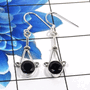 Black Onyx Cut F - SDE770-925 Sterling Silver Fashionable Latest Designs Earrings W