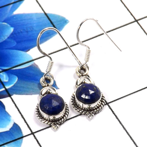 Lapis Lazuli H - SDE766-Stunning 925 Sterling Silver Designer Fashionable Earring Lapis Lazuli H - SDE766-Stunning 925 Sterling Silver Designer Fashionable Earring