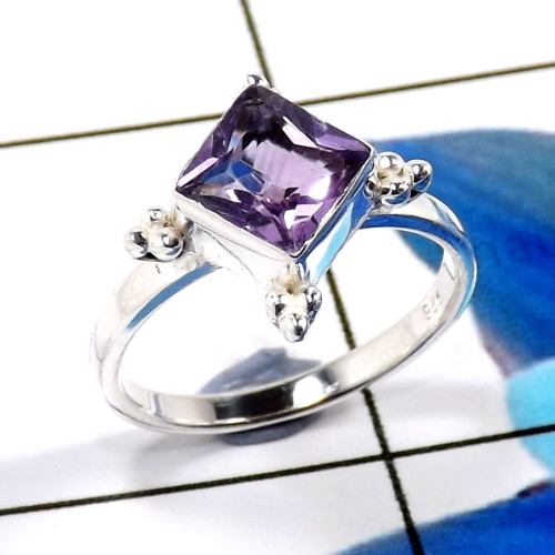 Amethyst Cut C - RBS930-925 Sterling Silver Stunning Light Weight Baby Rings Desi