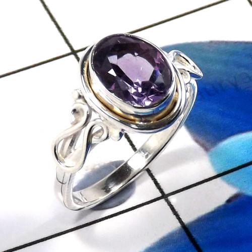 Amethyst Cut E - RBS930-925 Sterling Silver Stunning Light Weight Baby Rings Desi