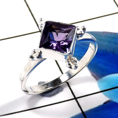 Amethyst Cut G - RBS930-925 Sterling Silver Stunning Light Weight Baby Rings Desi