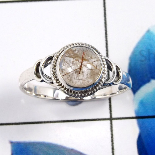 Golden Rutile D - RBS924-Dazzling Trendy Design 925 Sterling Silver Baby Rings Who
