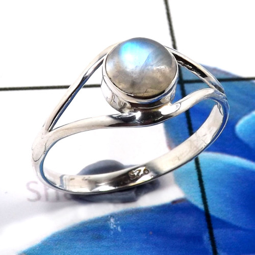 Rainbow Moonstone B - RBS917-Dazzling 925 Sterling Silver Company Made Designer Ring C Rainbow Moonstone B - RBS917-Dazzling 925 Sterling Silver Company Made Designer Ring C