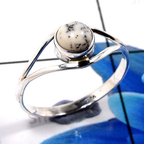 Dendrite Agate D - RBS917-Dazzling 925 Sterling Silver Company Made Designer Ring C Dendrite Agate D - RBS917-Dazzling 925 Sterling Silver Company Made Designer Ring C