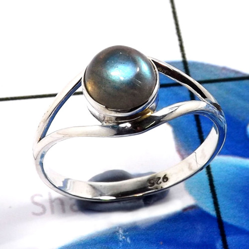 Labradorite Cab F - RBS917-Dazzling 925 Sterling Silver Company Made Designer Ring C