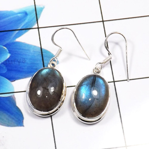 Labradorite Cab C - SPE903-Amazing 925 Sterling Silver Factory Handmade Earrings Labradorite Cab C - SPE903-Amazing 925 Sterling Silver Factory Handmade Earrings