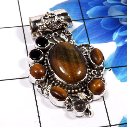 Tiger Eye E - SD648-925 Sterling Silver Amazing Handmade Designer Pendant Whol Tiger Eye E - SD648-925 Sterling Silver Amazing Handmade Designer Pendant Whol