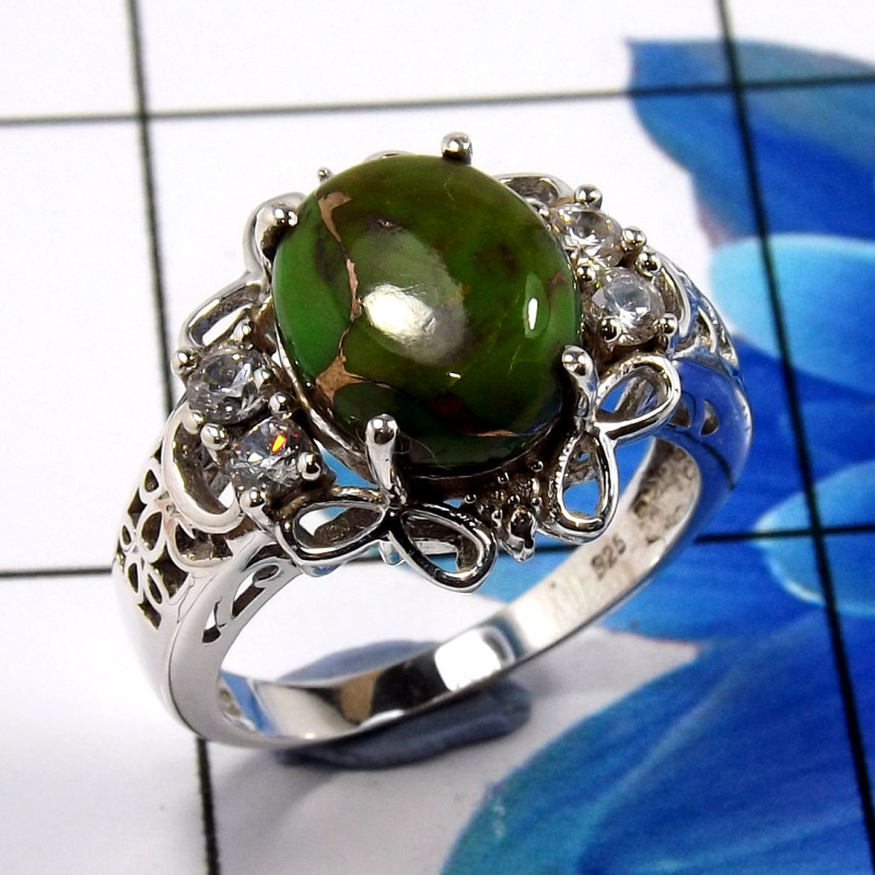 Green Copper Turquoise A - SCR875-Charming 925 Sterling Silver Dazzling Designer New Look C Green Copper Turquoise A - SCR875-Charming 925 Sterling Silver Dazzling Designer New Look C
