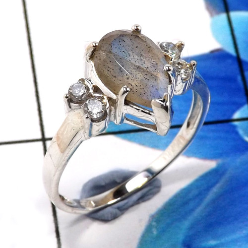 Labradorite Cut D - SCR875-Charming 925 Sterling Silver Dazzling Designer New Look C