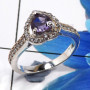 Amethyst Cut H - SCR875-Charming 925 Sterling Silver Dazzling Designer New Look C