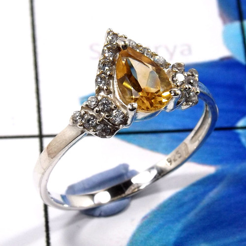 Citrine Cut O - SCR875-Charming 925 Sterling Silver Dazzling Designer New Look C
