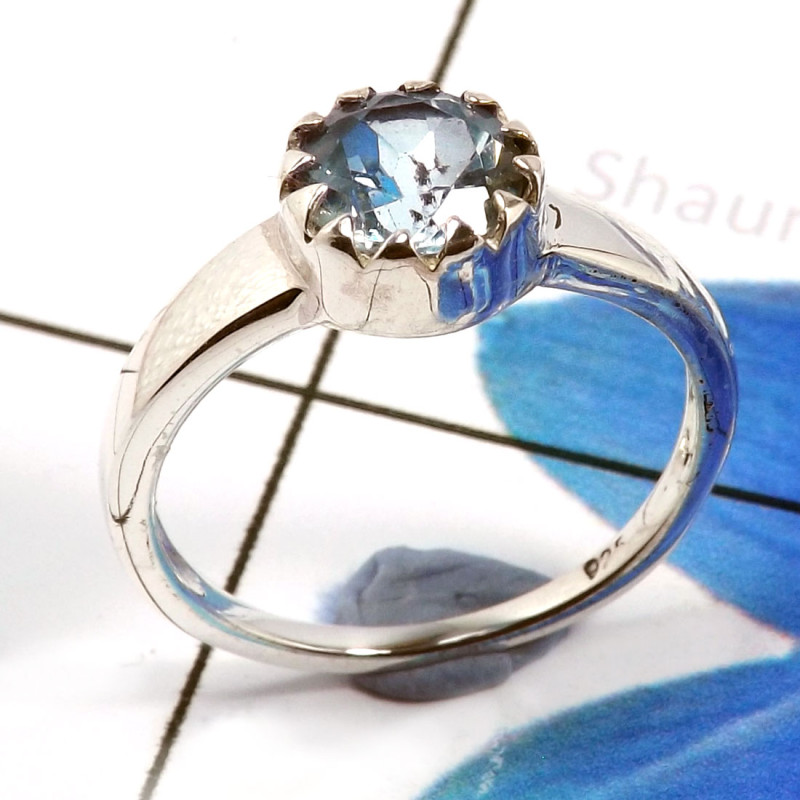 Blue Topaz A - SCR873-Lovely 925 Sterling Silver Fashionable Casting Rings Fact