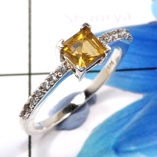 Citrine Cut B - SCR873-Lovely 925 Sterling Silver Fashionable Casting Rings Fact