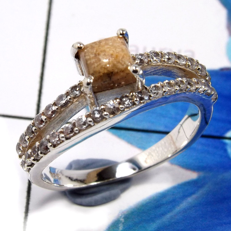 Fossil Coral D - SCR872-Amazing Party Look Casting Rings 925 Sterling Silver Fact Fossil Coral D - SCR872-Amazing Party Look Casting Rings 925 Sterling Silver Fact