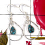 Blue Copper Turquoise G - BZE772-Trendy Look Bezel Earrings 925 Sterling Silver Party Wear