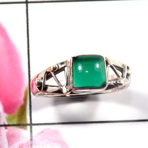 Green Onyx O - RBS912-Fabulous Light Weight 925 Sterling Silver Baby Rings Whol Green Onyx O - RBS912-Fabulous Light Weight 925 Sterling Silver Baby Rings Whol