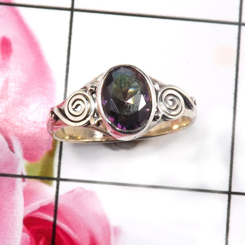 Mystic Quartz A - RSS913-Beautiful 925 Sterling Silver Preety Look Rings Wholesale