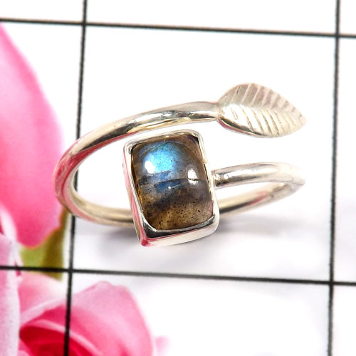 Labradorite Cab C - RSS913-Beautiful 925 Sterling Silver Preety Look Rings Wholesale
