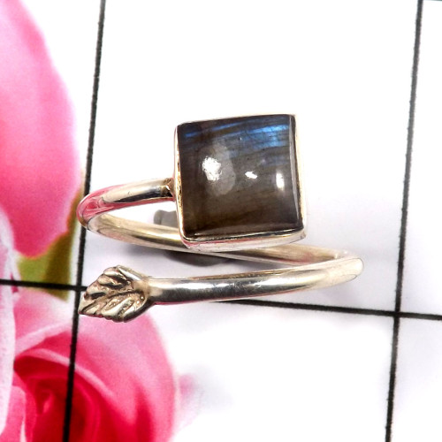 Labradorite Cab G - RSS913-Beautiful 925 Sterling Silver Preety Look Rings Wholesale