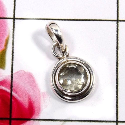 Green Amethyst Cut B - SD642-Glamorous Factory Made Pendants 925 Sterling Silver Wholes