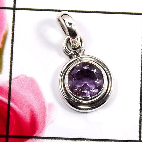 Amethyst Cut D - SD642-Glamorous Factory Made Pendants 925 Sterling Silver Wholes