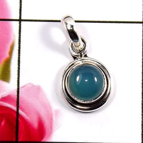 Chalcedony Cab G - SD642-Glamorous Factory Made Pendants 925 Sterling Silver Wholes