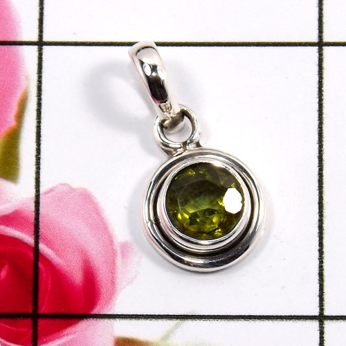 Peridot O - SD642-Glamorous Factory Made Pendants 925 Sterling Silver Wholes
