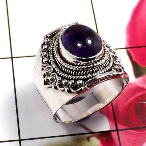 Amethyst Cab M - SDR696-Gorgeous Wholesale Handmade Designer Rings 925 Sterling S