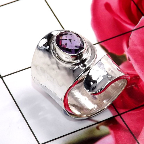 Amethyst Cut G - SDR695-Charming Company Handmade Rings 925 Sterling Silver