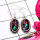 Dichroic Glass O - SDE763-925 Sterling Silver Lovely Dichroic Glass Earrings Factor