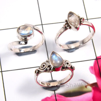 Rainbow Moonstone C - SVP827-Gorgeous 3 Pcs Rainbow Moonstone Set Rings 925 Sterling S Rainbow Moonstone C - SVP827-Gorgeous 3 Pcs Rainbow Moonstone Set Rings 925 Sterling S