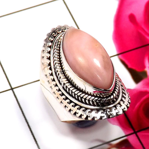 Pink Opal O - SDR689-925 Sterling Silver Dazzling New Look Handmade Designs Ri Pink Opal O - SDR689-925 Sterling Silver Dazzling New Look Handmade Designs Ri