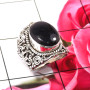 Black onyx G - SDR685-Geniune Multi Cab Gemstones Wholesale Designer Rings Manu
